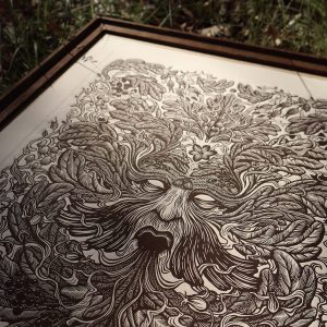 El espíritu verde ~ Linograbado