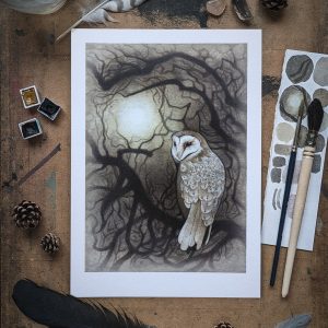 Lechuza en el crepúsculo~ Print